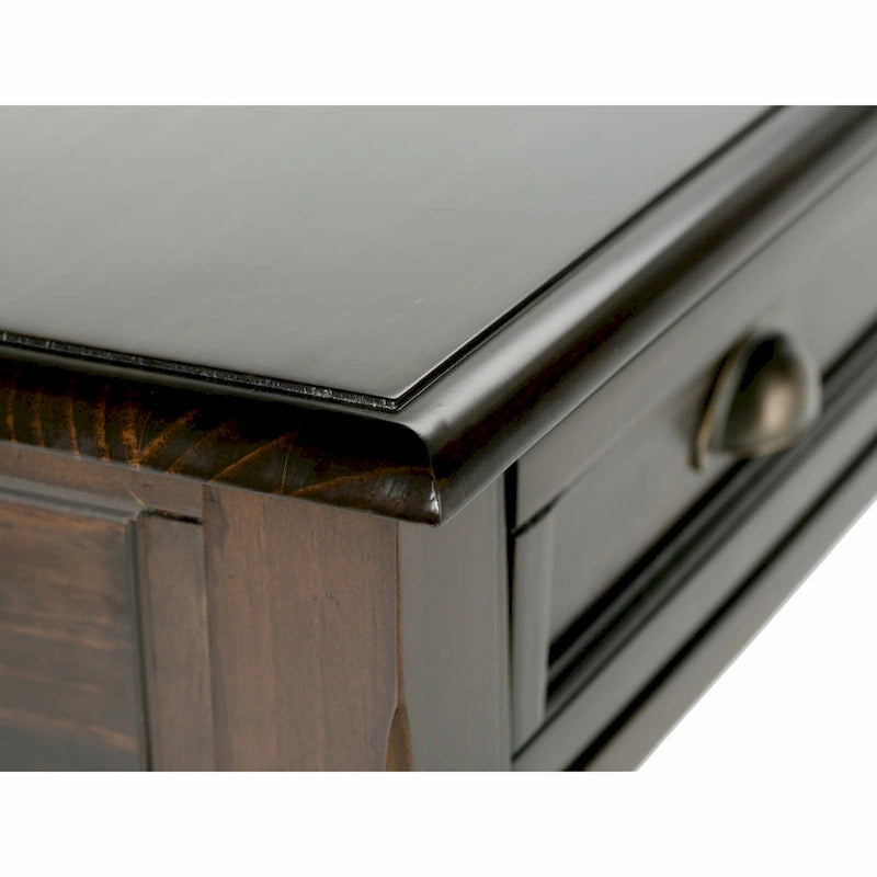 Bureau de travail Portland en BOIS MASSIF de style transitionnel, largeur 42 pouces, brun acajou