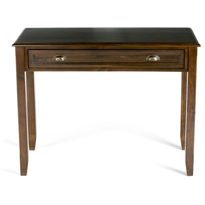 Bureau de travail Portland en BOIS MASSIF de style transitionnel, largeur 42 pouces, brun acajou