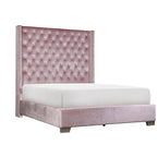 Matelas capitonné en velours rose