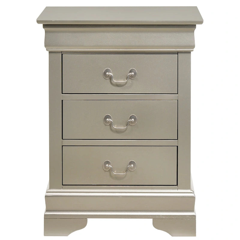 Table de chevet 3 tiroirs Louis Philippe (74 cm H x 53 cm L x 41 cm P)