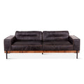 Chiavari Distressed Antique Ebony Leather Sofa