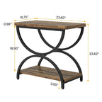 Table d'appoint rectangulaire de 23 pouces avec 2 niveaux et cadre métallique élégant pour chambre à coucher, table de chevet, table de canapé