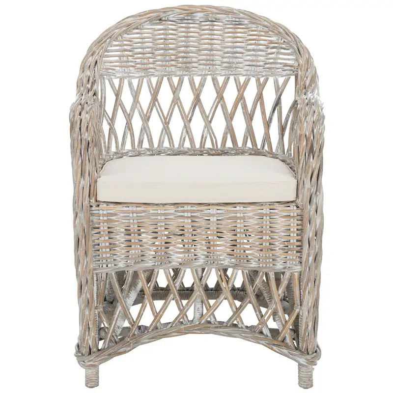 Fauteuil club en rotin naturel – 25.5 x 26.5 x 35.5 – 26Lx27Px36H