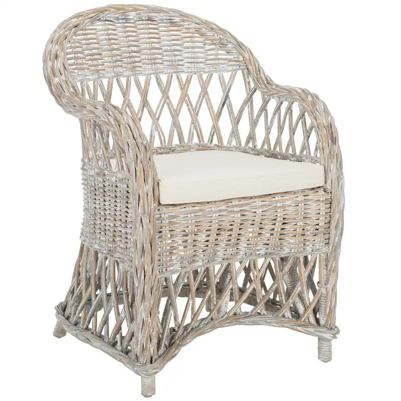 Fauteuil club en rotin naturel – 25.5 x 26.5 x 35.5 – 26Lx27Px36H