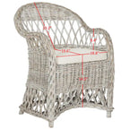 Fauteuil club en rotin naturel – 25.5 x 26.5 x 35.5 – 26Lx27Px36H