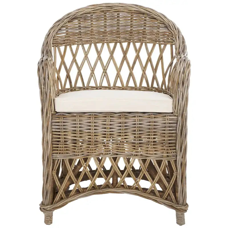 Fauteuil club en rotin naturel – 25.5 x 26.5 x 35.5 – 26Lx27Px36H