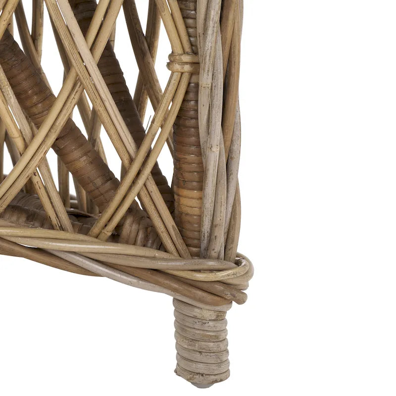 Fauteuil club en rotin naturel – 25.5 x 26.5 x 35.5 – 26Lx27Px36H