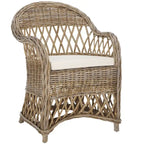 Fauteuil club en rotin naturel – 25.5 x 26.5 x 35.5 – 26Lx27Px36H