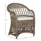 Fauteuil club en rotin naturel – 25.5 x 26.5 x 35.5 – 26Lx27Px36H