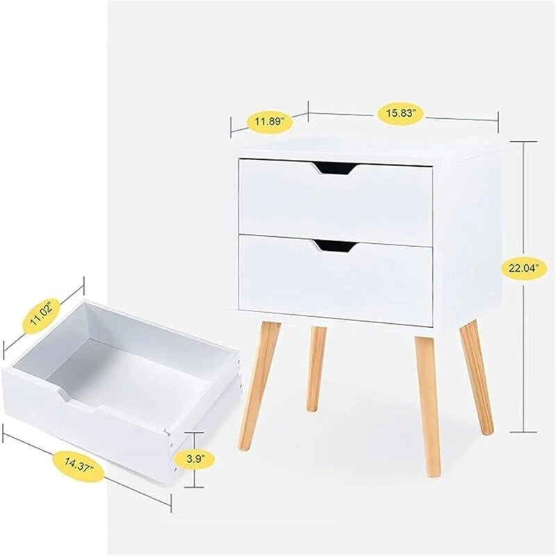 Tables de chevet avec tiroir de rangement (lot de 2)