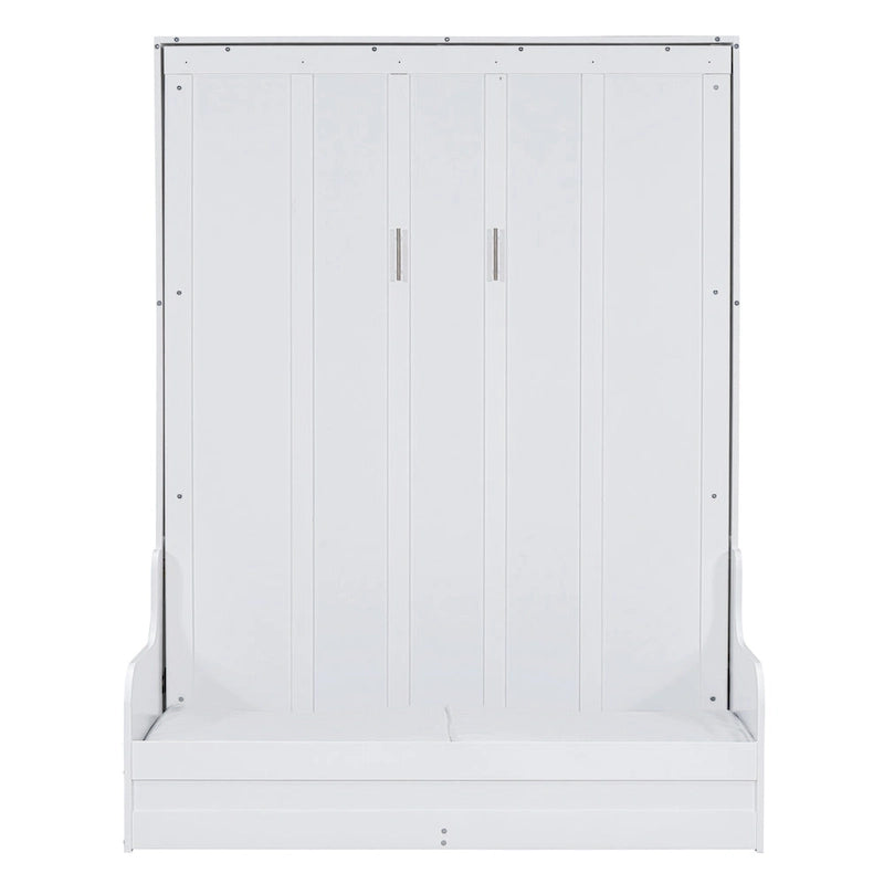 Lit escamotable mural en bois avec coussin