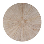 Table basse ronde en bois et fer de 38,5 po (L)
