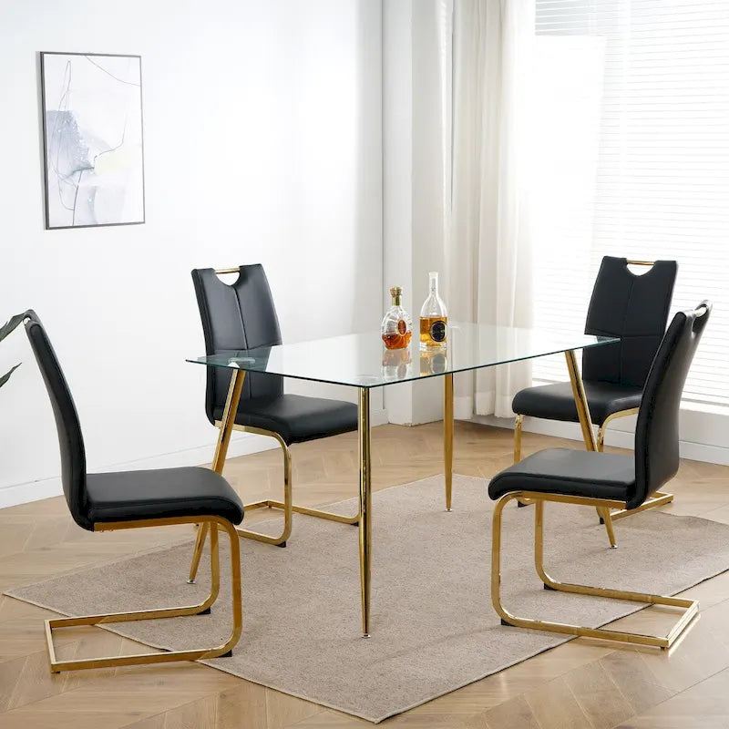 Chaises de salle à manger modernes avec pieds en métal chromé, lot de 4