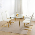 Chaises de salle à manger modernes avec pieds en métal chromé, lot de 4