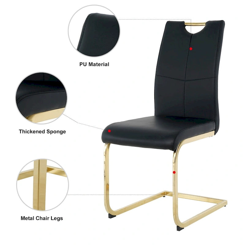 Chaises de salle à manger modernes avec pieds en métal chromé, lot de 4