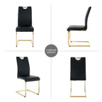 Chaises de salle à manger modernes avec pieds en métal chromé, lot de 4
