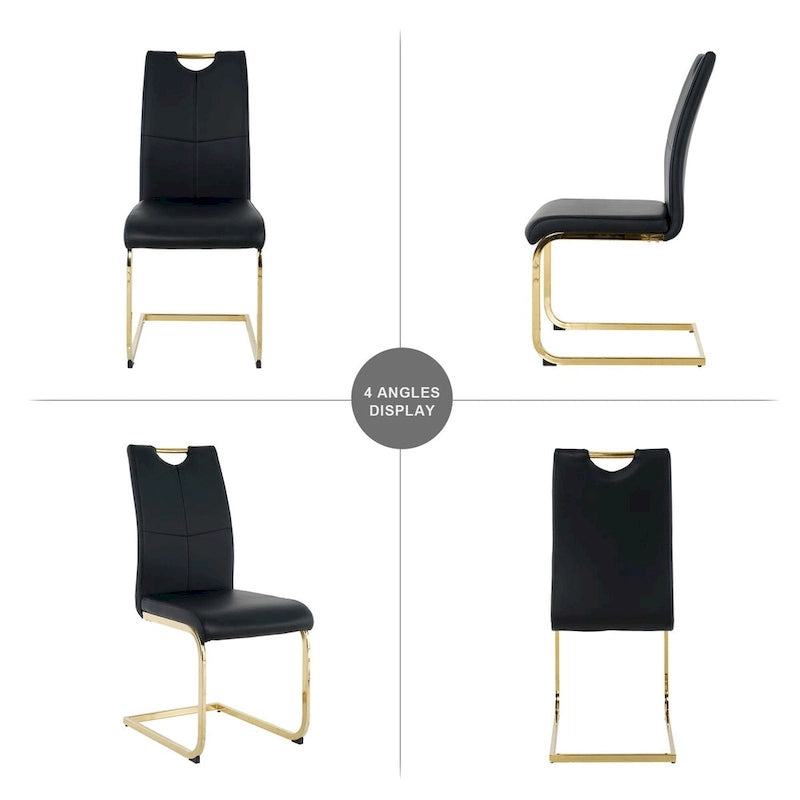 Chaises de salle à manger modernes avec pieds en métal chromé, lot de 4
