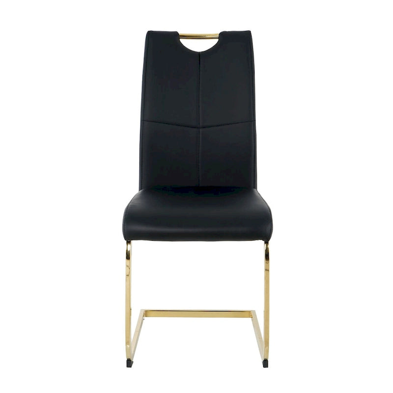 Chaises de salle à manger modernes avec pieds en métal chromé, lot de 4