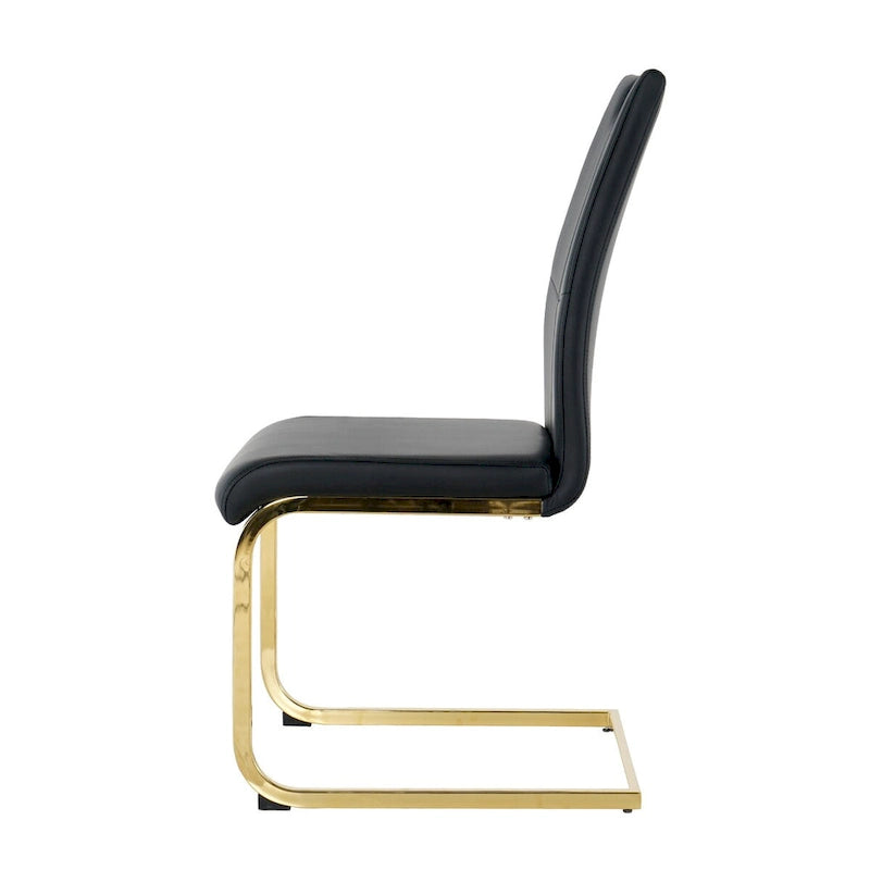 Chaises de salle à manger modernes avec pieds en métal chromé, lot de 4