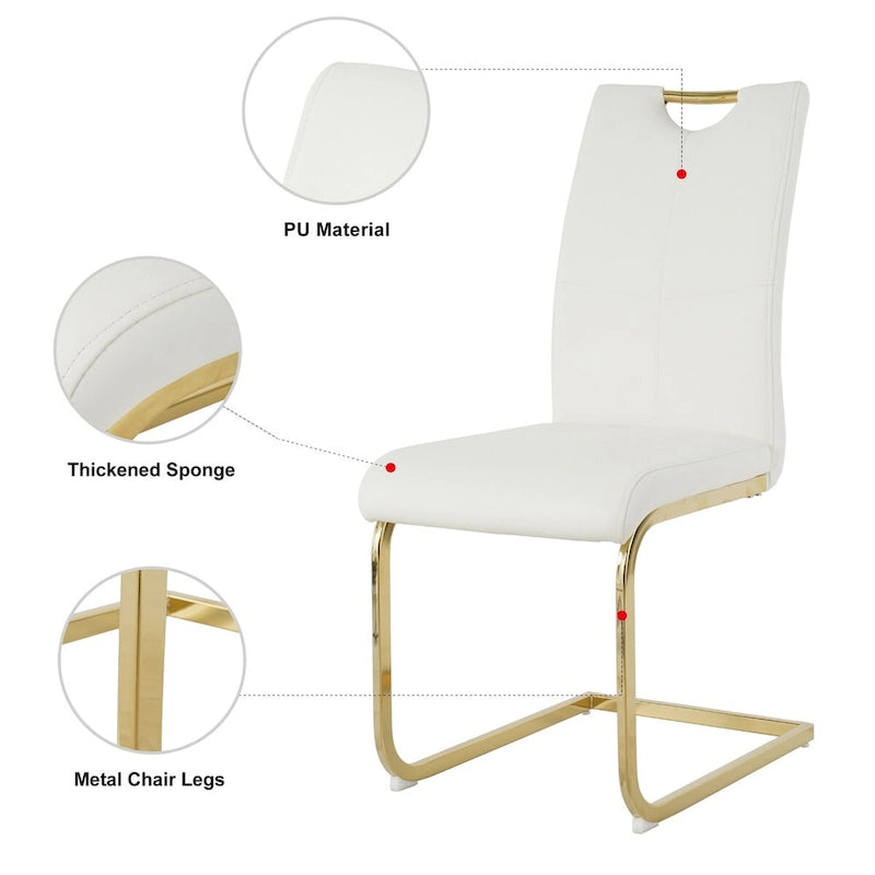 Chaises de salle à manger modernes avec pieds en métal chromé, lot de 4