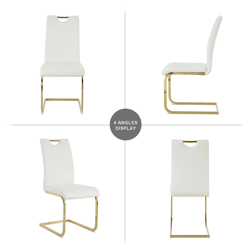Chaises de salle à manger modernes avec pieds en métal chromé, lot de 4