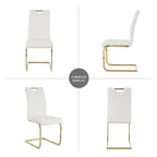 Chaises de salle à manger modernes avec pieds en métal chromé, lot de 4