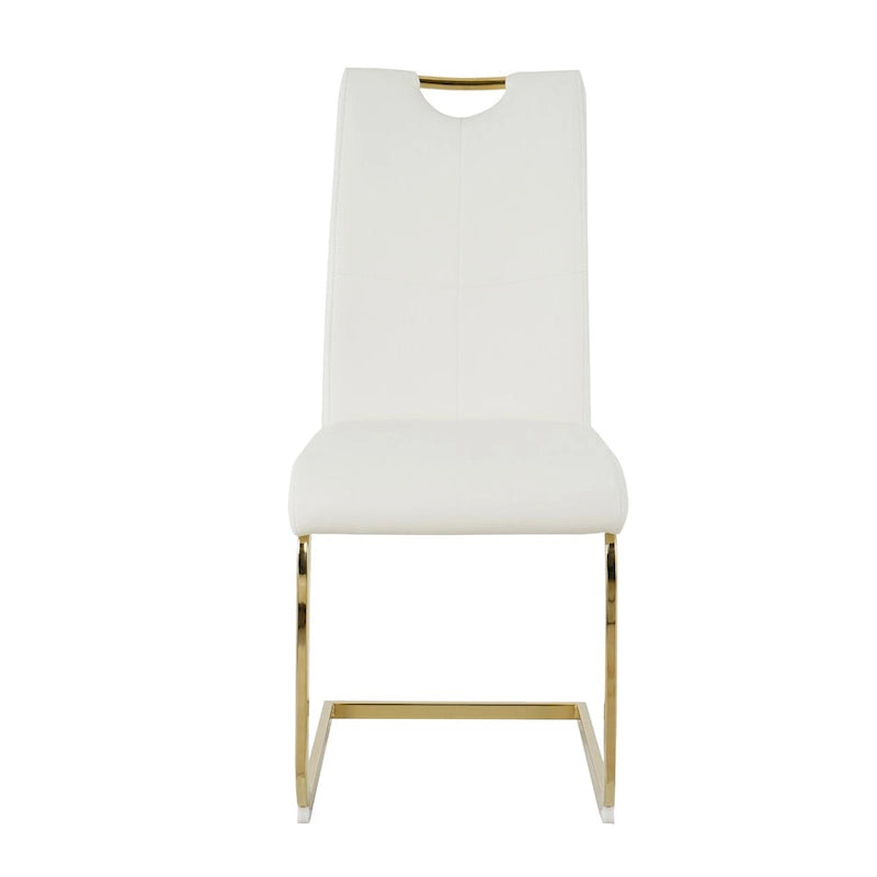 Chaises de salle à manger modernes avec pieds en métal chromé, lot de 4