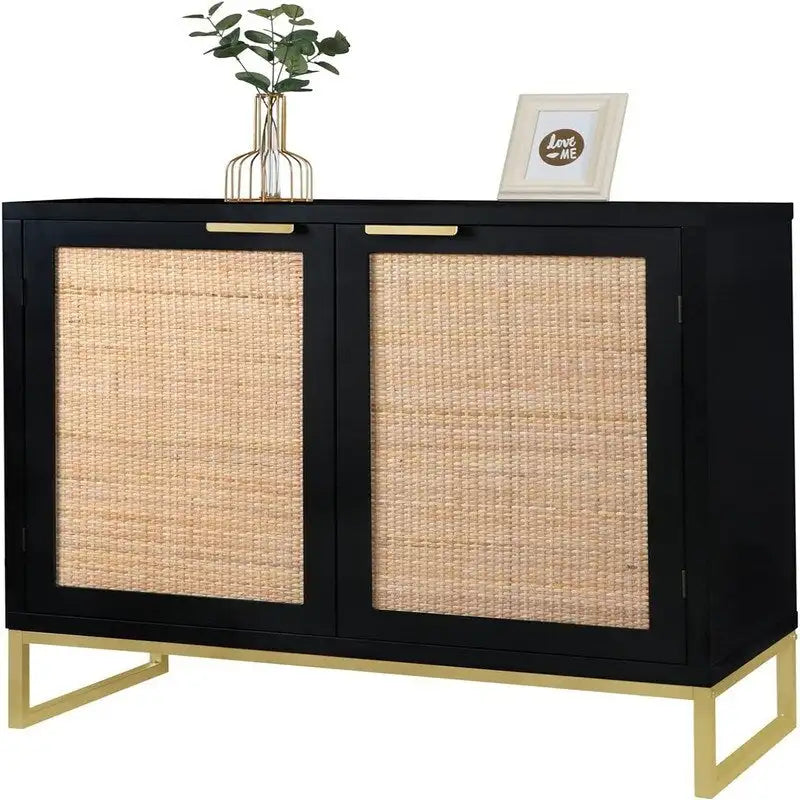 Bahut en rotin, buffet de cuisine – 35 P x 80 L x 74,5 H cm