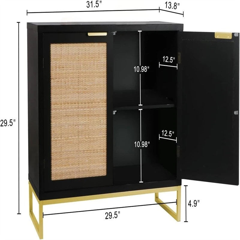 Bahut en rotin, buffet de cuisine – 35 P x 80 L x 74,5 H cm