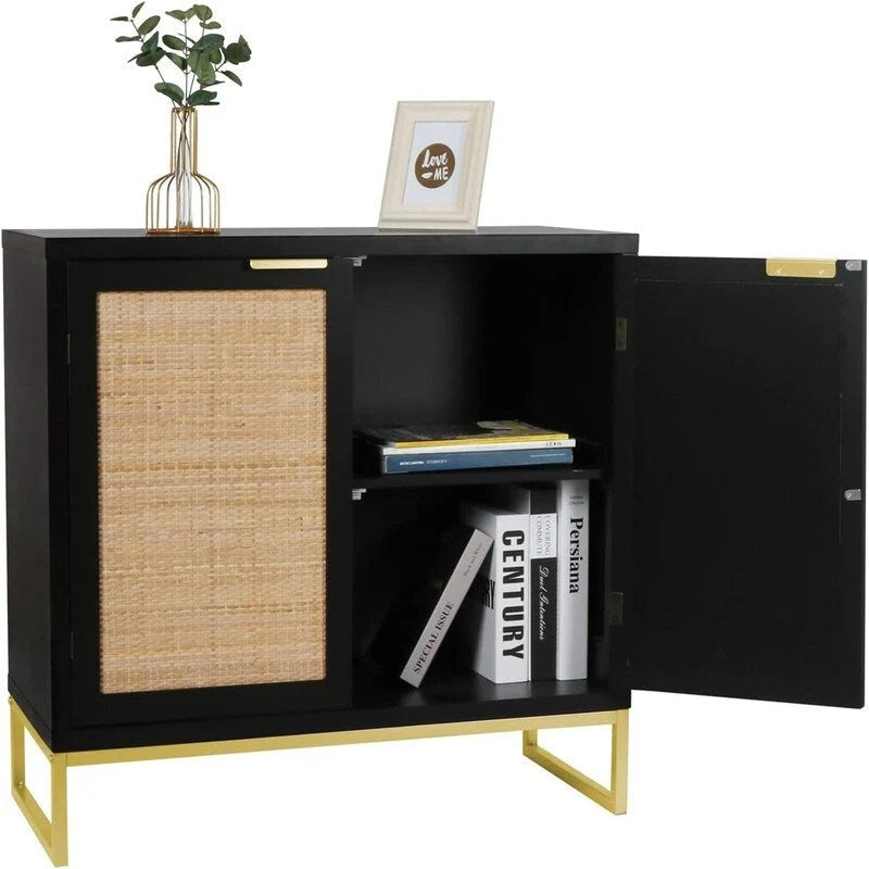 Bahut en rotin, buffet de cuisine – 35 P x 80 L x 74,5 H cm