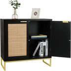 Bahut en rotin, buffet de cuisine – 35 P x 80 L x 74,5 H cm